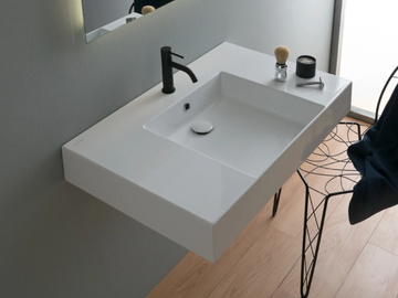 TEOREMA 2.0 PLUS - Wall-mounted single rectangular ceramic washbasin by Scarabeo Ceramiche - view 2